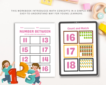 Math Workbook for Kids | Printable Math Worksheets for Addition, Subtraction & Early Learning Practice