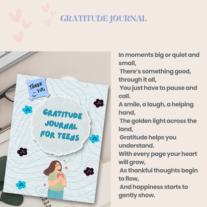 Gratitude Journal PDF | Daily Reflection, Mindfulness &amp; Positivity Workbook, Self-Care and Personal Growth Journal