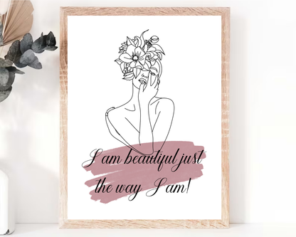 Woman Printable Wall Art | Inspirational Feminine Quote Poster, Empowerment &amp; Self-Love Decor, Printable Wall Art