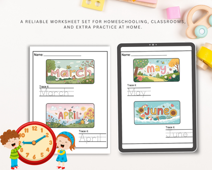 Days, Months & Seasons Worksheets for Kids | Printable Calendar & Time Learning Activities