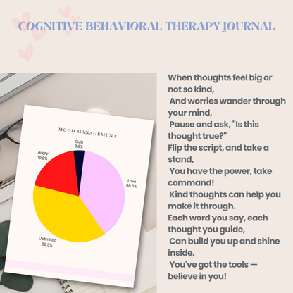 Cognitive Behavioral Therapy CBT Journal PDF | Guided Therapy Workbook, Thought Record, Mental Health Planner, Emotional Regulation Journal