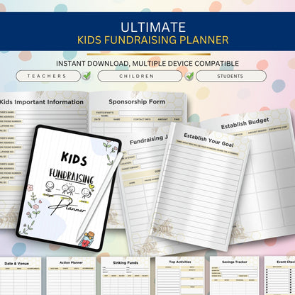 Kids Fundraising Planner Printable | Goal Setting & Event Organizer for Children