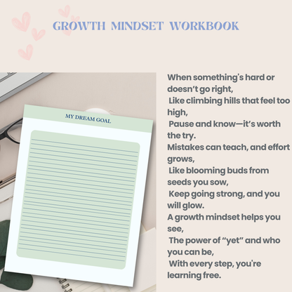 Growth Mindset Workbook for Kids PDF | Confidence Building Activities, Positive Thinking Journal, Self Esteem Worksheets, Kids Personal Development