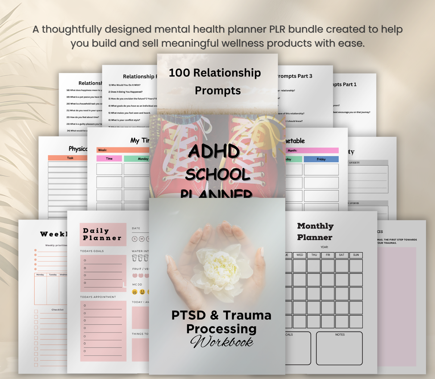 Mental Health PLR Bundle | Editable Canva Wellness & Self-Care Templates for Digital Products