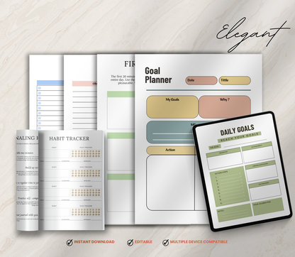 Personal Development PLR Bundle | Editable Canva Self-Growth & Success Templates