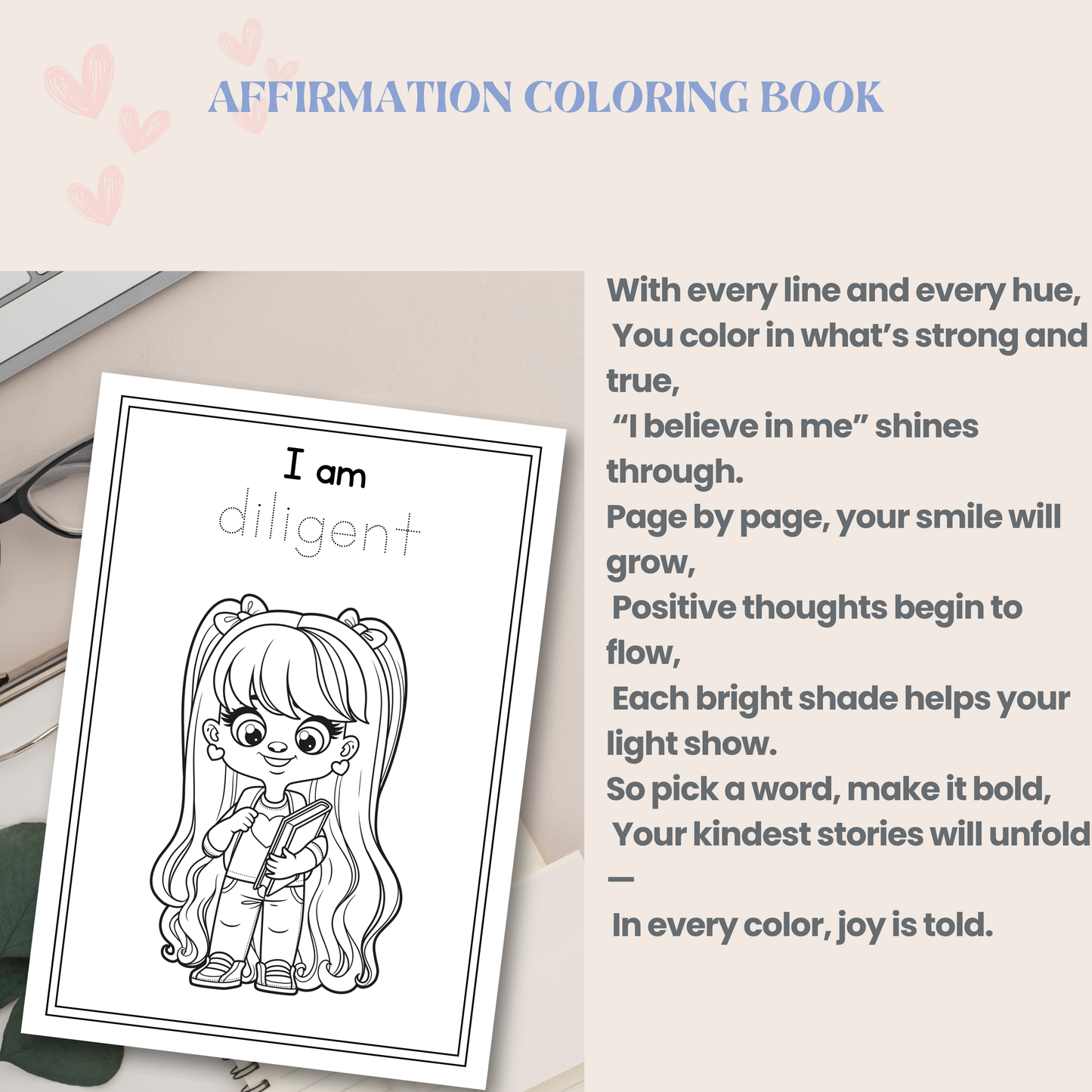 School Kids Positive Affirmations Coloring Book PDF | Confidence Building Coloring Pages, Self Esteem &amp; Mindfulness Activities for Children