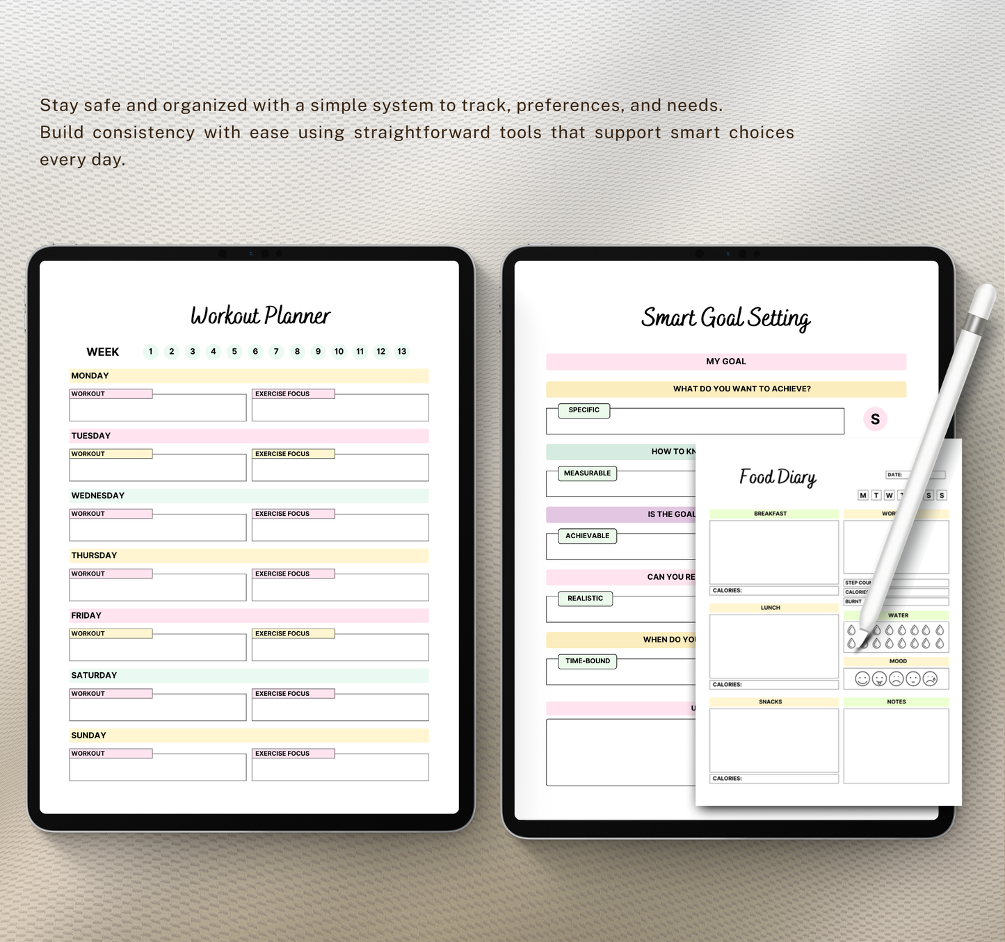Productivity Planner | Daily, Weekly & Monthly Digital Planner PDF