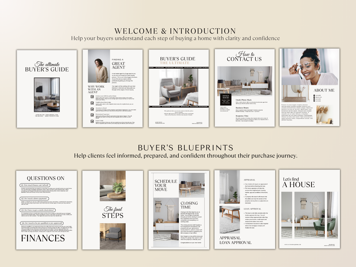 Real Estate Buyer’s Guide Template | Editable Canva Realtor Marketing Brochure