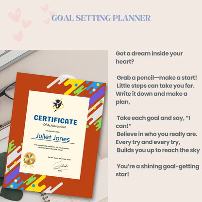 Goal Setting Planner PDF | Daily, Weekly &amp; Monthly Planner, Productivity Journal, Goal Tracker &amp; Personal Development Workbook