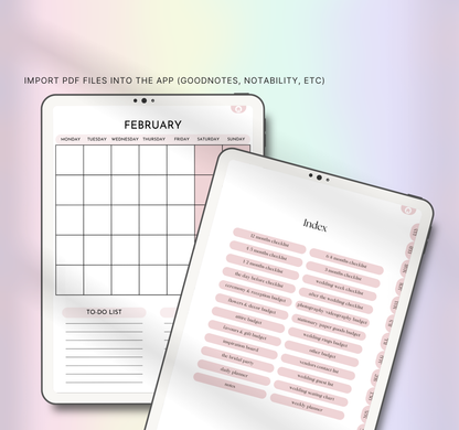Digital Wedding Planner | Printable Wedding Organizer & Checklist