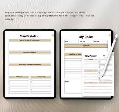 Vision Board Planner | Goal Setting & Manifestation Digital Planner