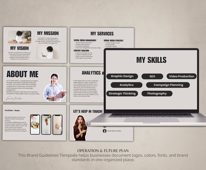 Social Media Portfolio Template | Editable Canva Branding Kit for Creators & Influencers