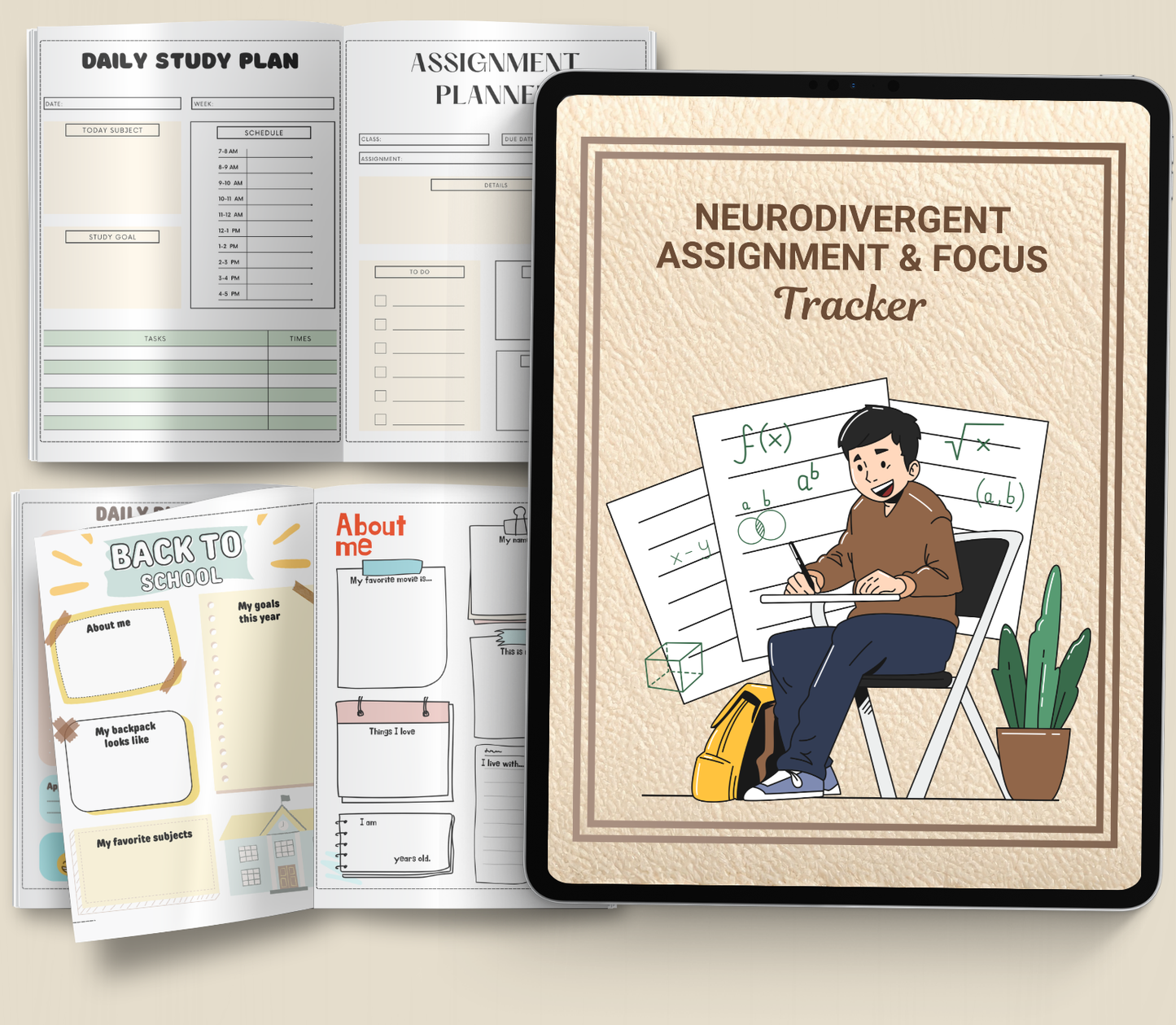Neurodivergent Assignment & Focus Tracker | Printable Productivity Planner