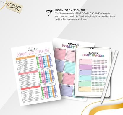 Kids Chore Chart | Printable Daily Responsibility Tracker for Children