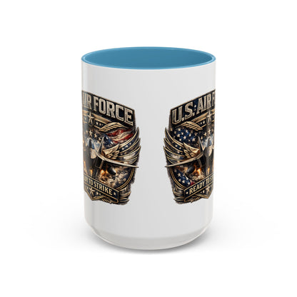 U.S. Air Force Accent Coffee Mug — "Ready to Strike" Military Aviation Gift