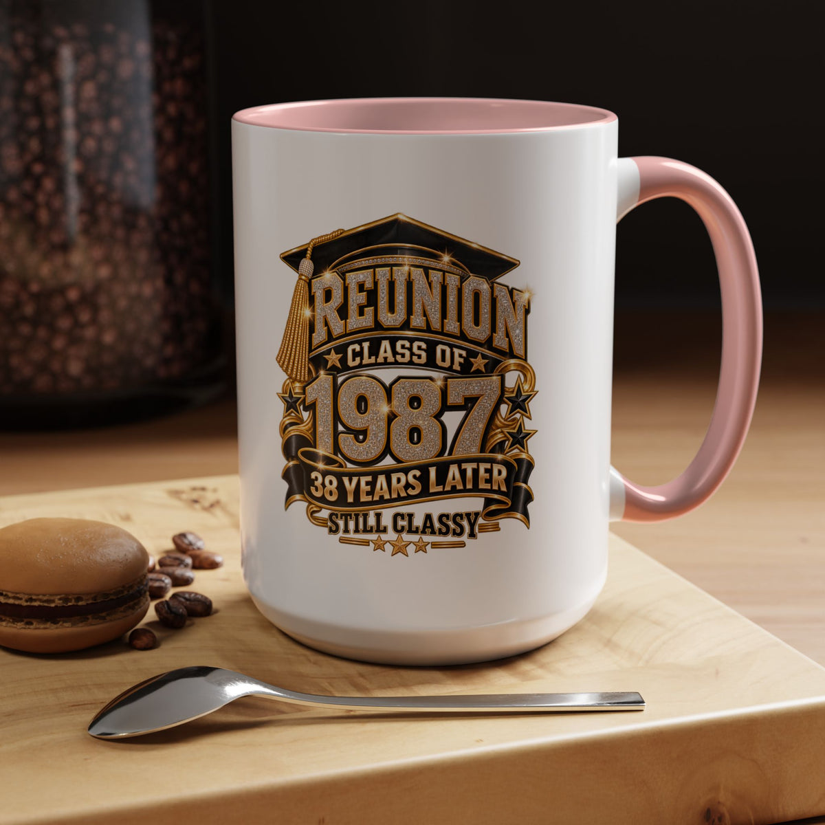 Class of 1987 Reunion Coffee Mug — 38 Years Later, Still Classy Accent Mug