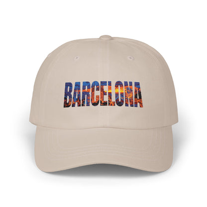Barcelona Dad Cap — Embroidered City Photo Text Travel Hat