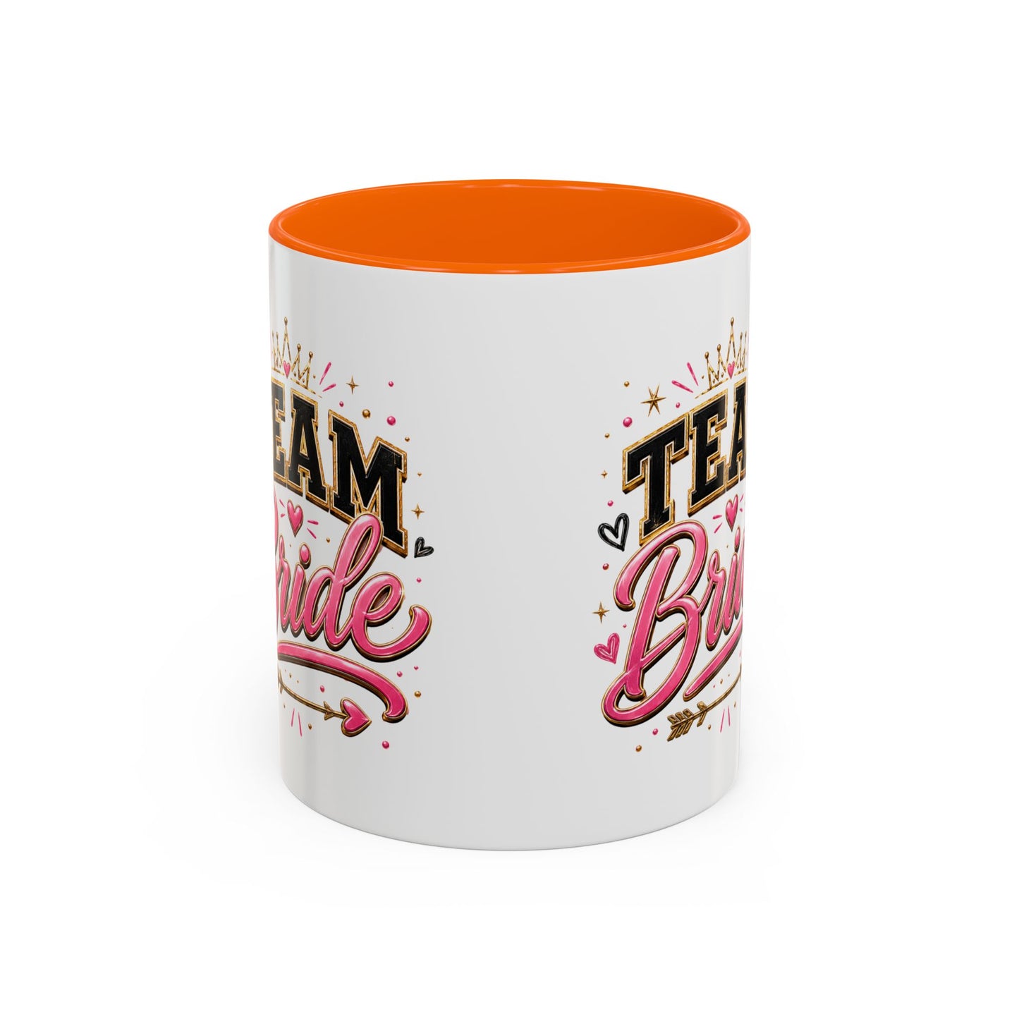 Team Bride Accent Coffee Mug — Pink & Gold Bachelorette Bridal Shower Gift (11/15 oz)