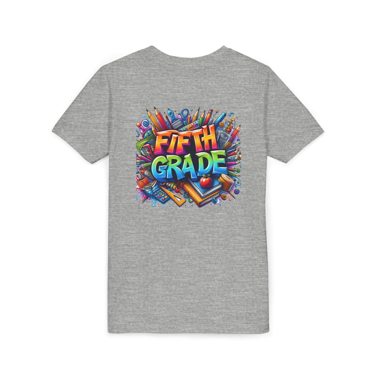 Fifth Grade Kid's Tee - Colorful School Supplies Back to School T-Shirt