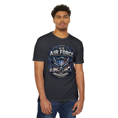 U.S. Air Force Graphic T-Shirt — Military Emblem Tee ("The Sky Is Not The Limit")