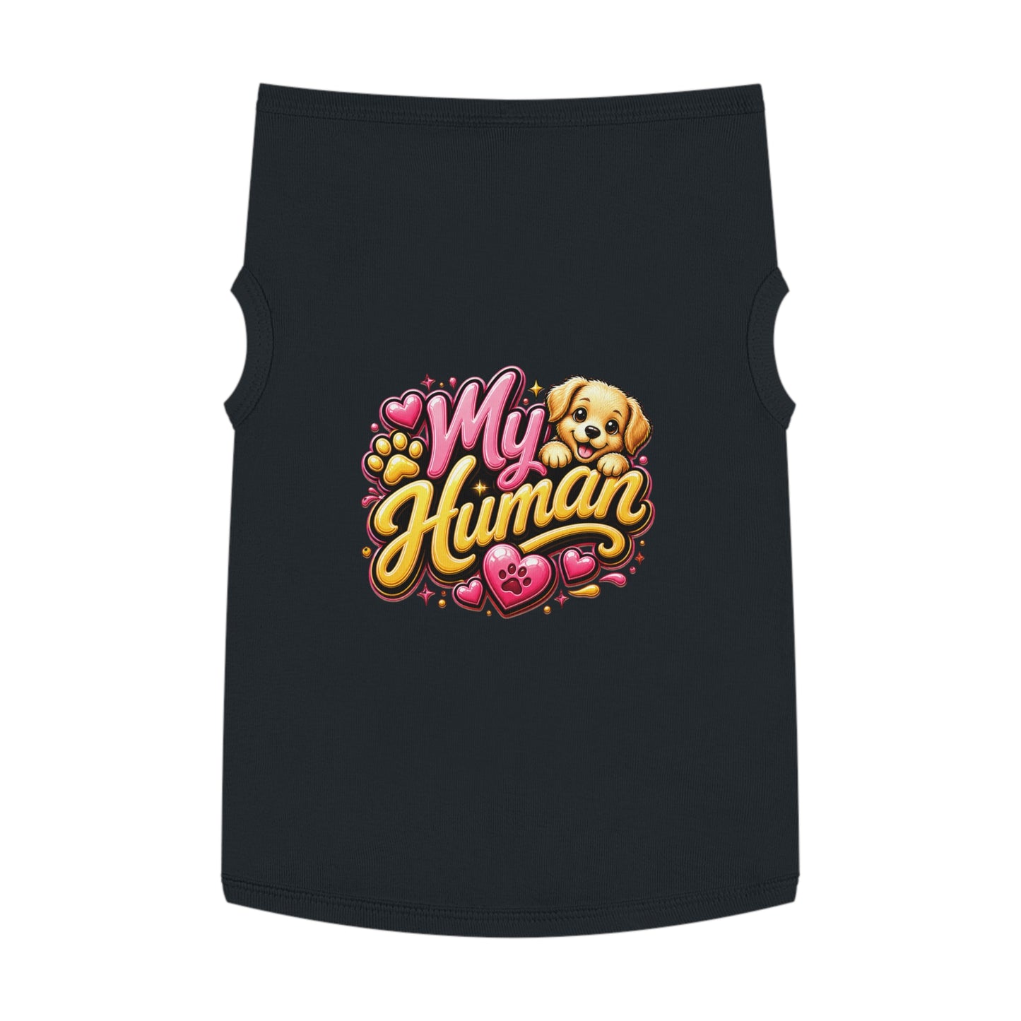 My Human Pet Tank Top — Cute Dog Paw & Heart Graphic