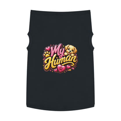 My Human Pet Tank Top — Cute Dog Paw & Heart Graphic