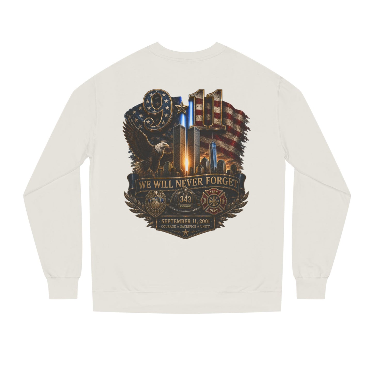 9/11 We Will Never Forget Memorial Sweatshirt