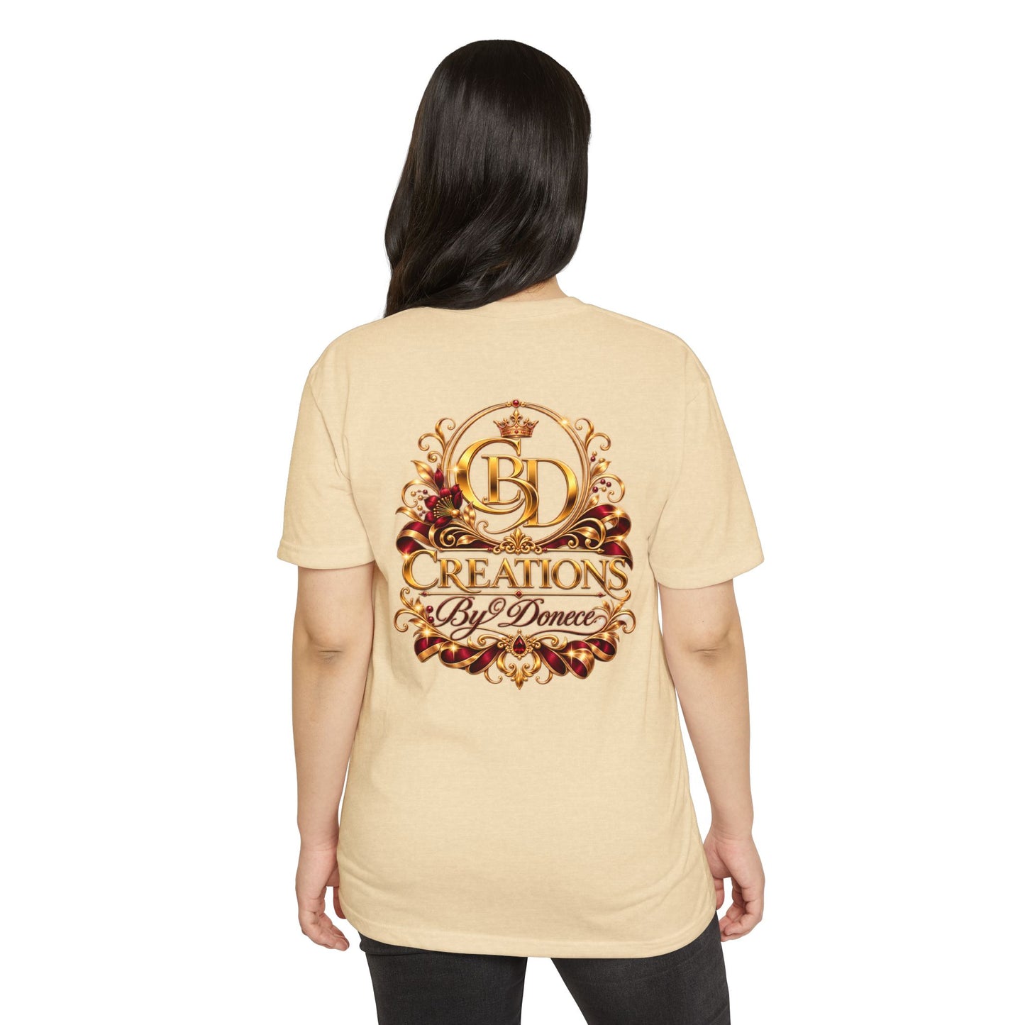 Creations By Donece® Logo T-Shirt – Gold Ornamental Graphic Tee