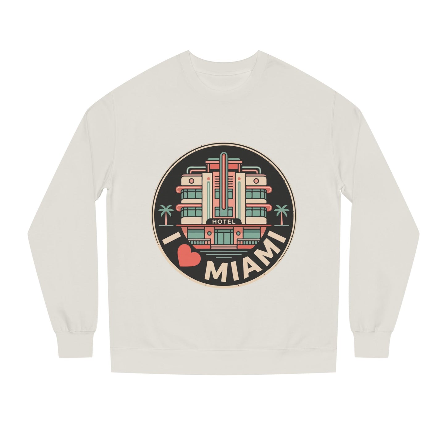 Miami Art Deco Sweatshirt — I Love Miami Vintage Hotel Crewneck