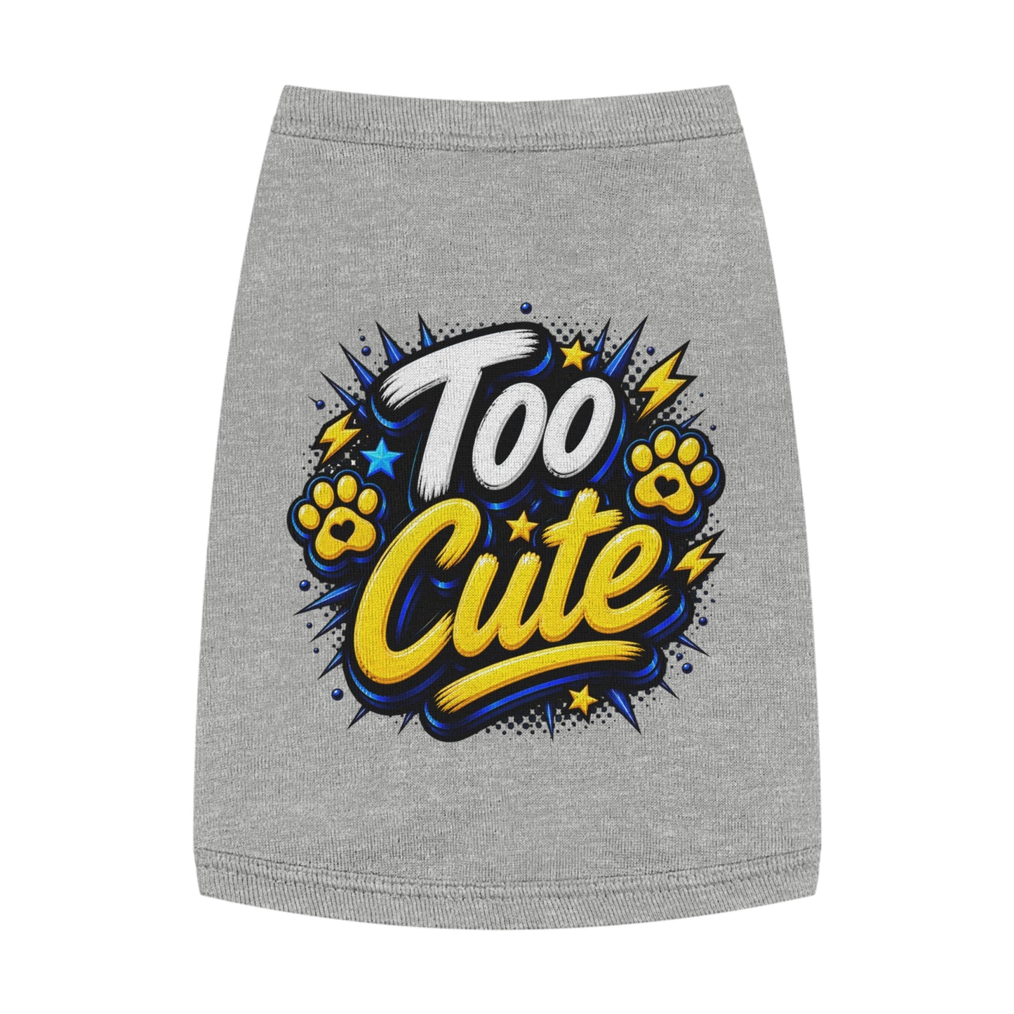 Too Cute Pet Tank Top – Graphic Dog & Cat Tee with Paw Print Design