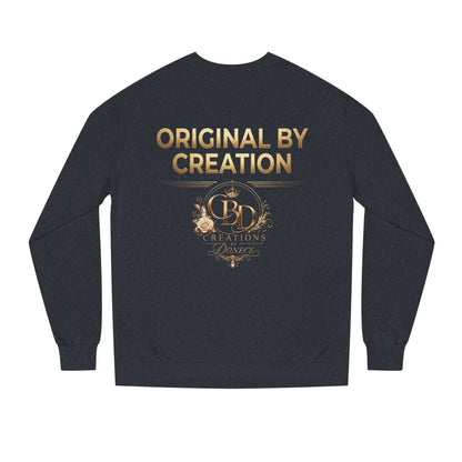 Original By Creation Crewneck Sweatshirt — Gold Emblem Inspirational Pullover