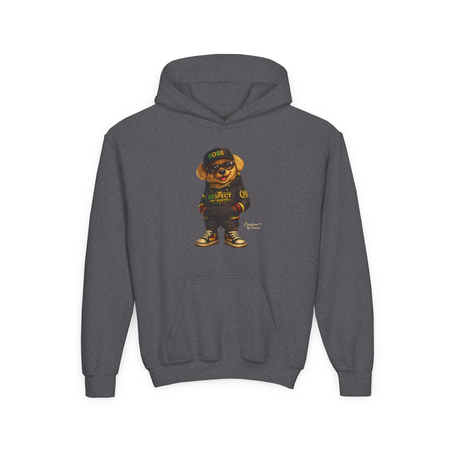 Youth Hoodie — Cool Bear 'Boss' Streetwear Design