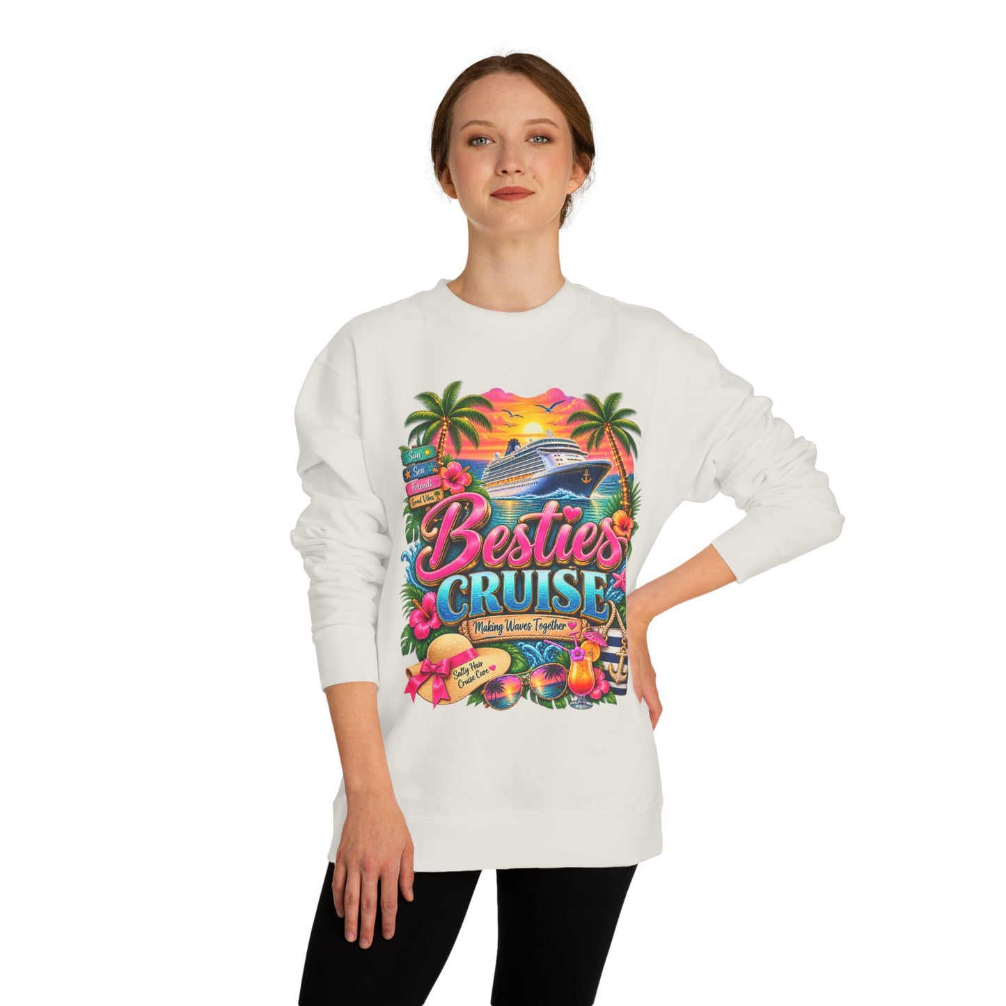 Besties Cruise Sweatshirt - Tropical Girls' Cruise Crewneck