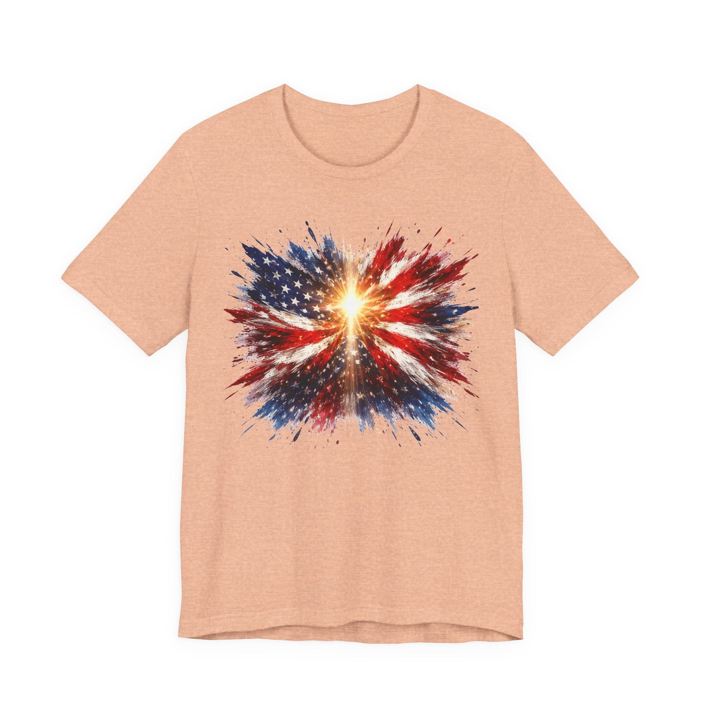 American Flag Explosion T‑Shirt — Patriotic Firework USA Tee