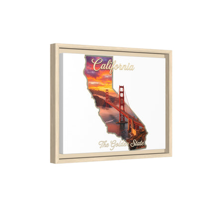 California Golden Gate Map Matte Canvas Print (Framed)