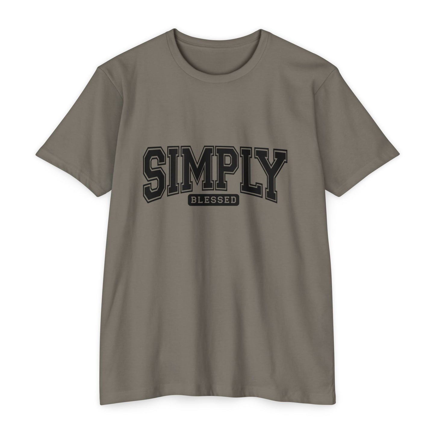Simply Blessed T-Shirt — Vintage Collegiate Script Faith Tee