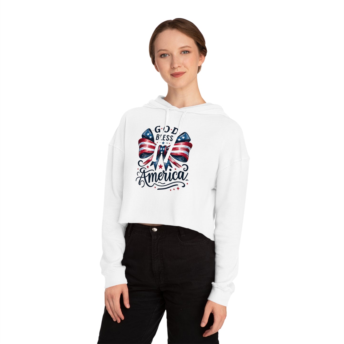 God Bless America Cropped Hoodie