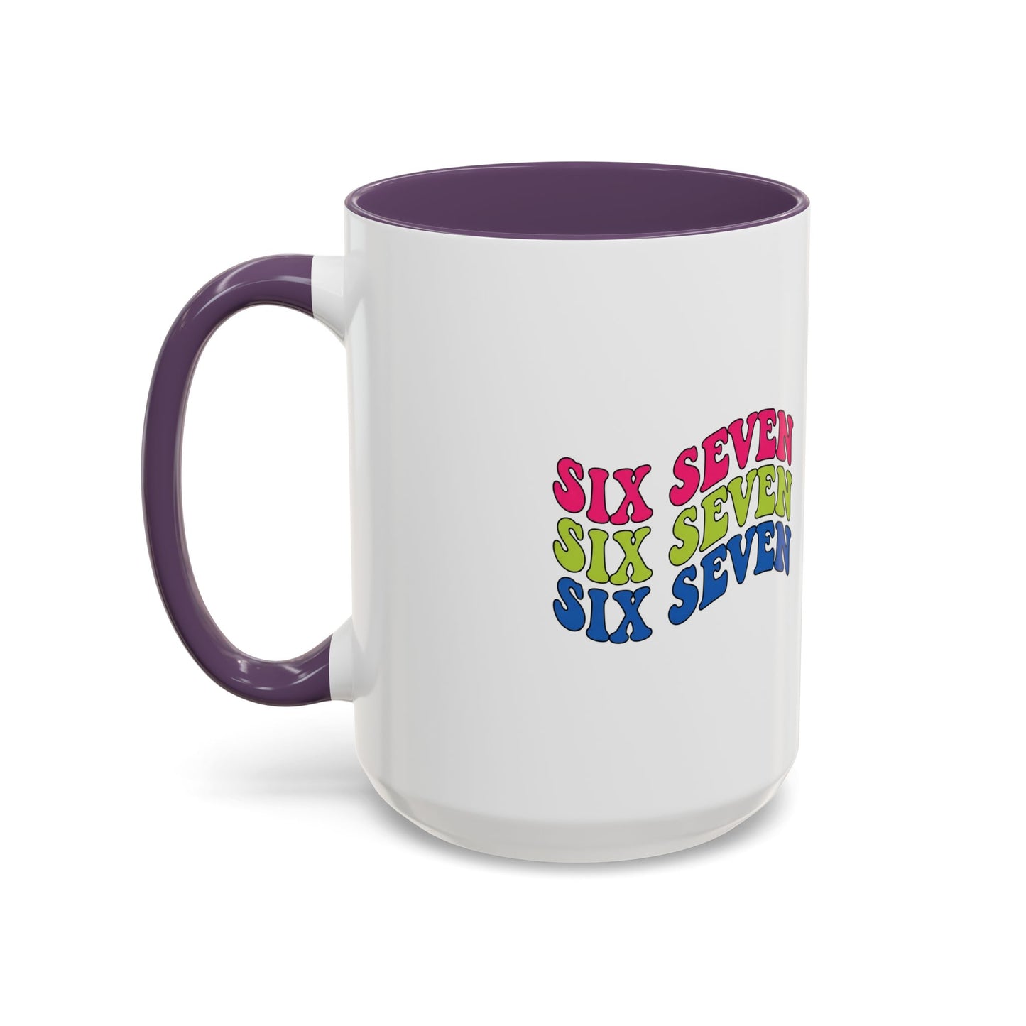 Six Seven Retro Accent Coffee Mug — Colorful 11/15oz Ceramic Tea Cup