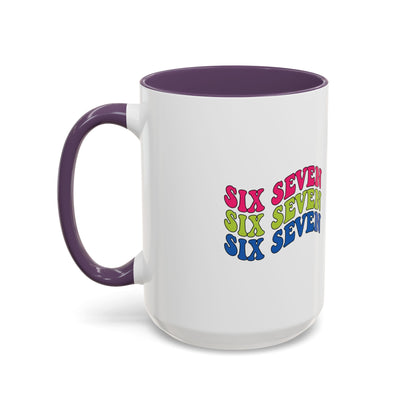 Six Seven Retro Accent Coffee Mug — Colorful 11/15oz Ceramic Tea Cup