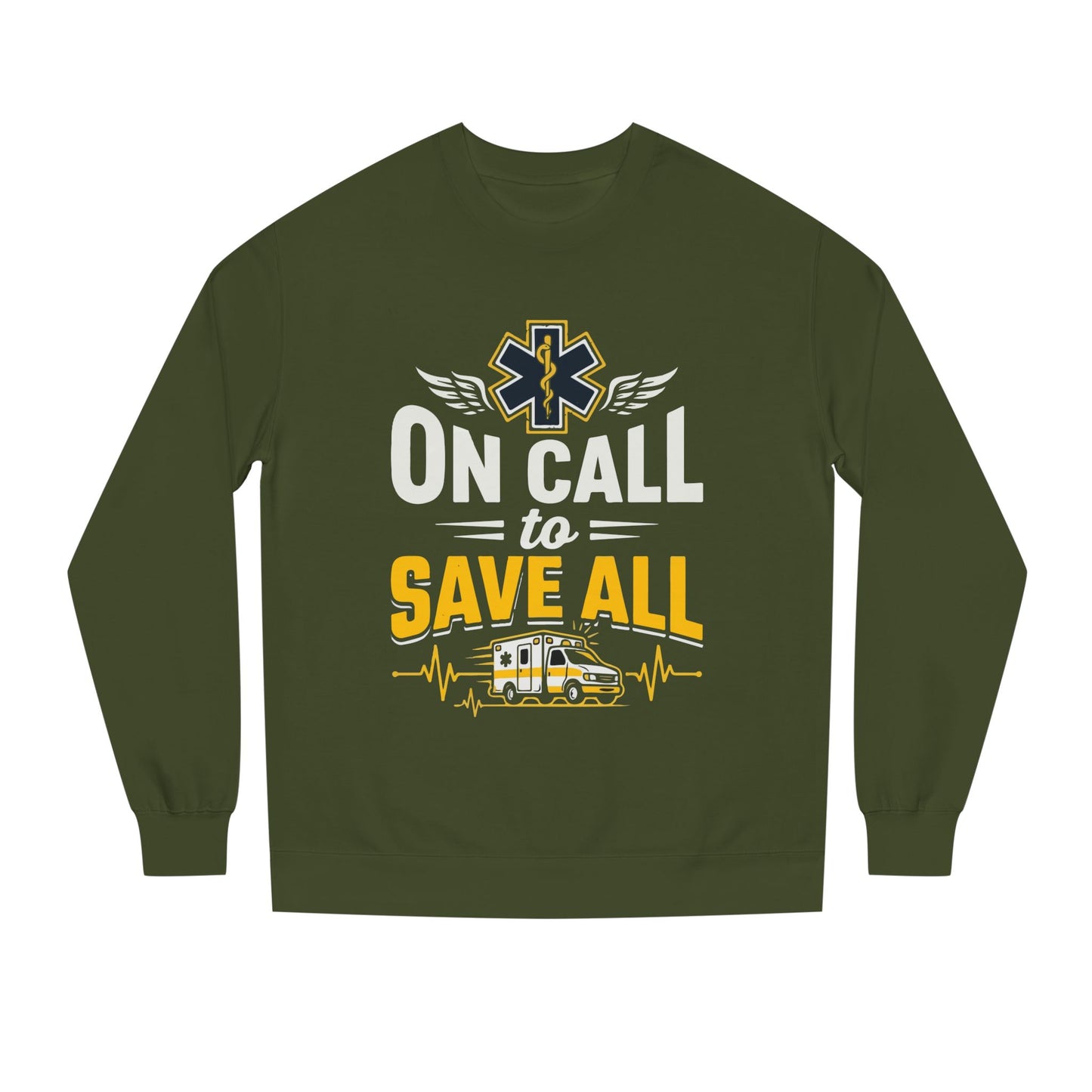 EMS Crewneck Sweatshirt – "On Call to Save All" Paramedic Ambulance Design