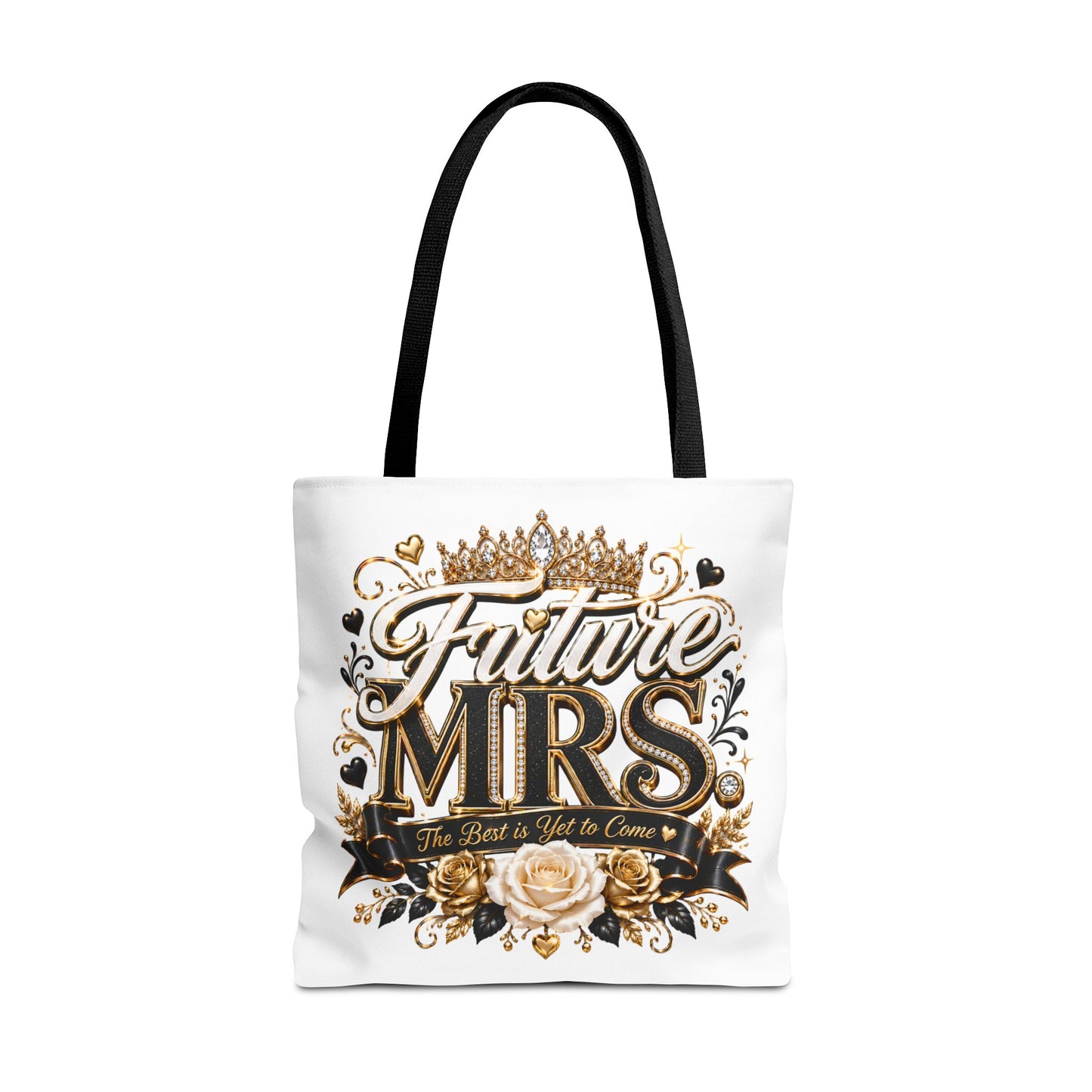 Future Mrs. Tote Bag — Bridal Bachelorette Gift Bag with Gold Crown Design
