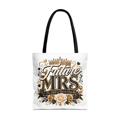 Future Mrs. Tote Bag — Bridal Bachelorette Gift Bag with Gold Crown Design