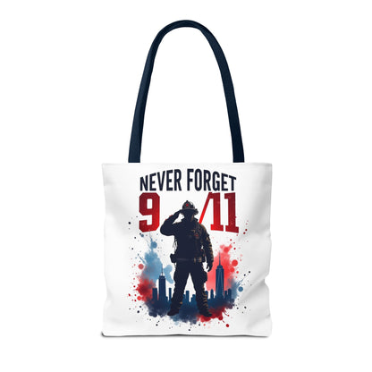 Never Forget 9/11 Tribute Tote Bag — Memorial Patriotic Canvas Carryall