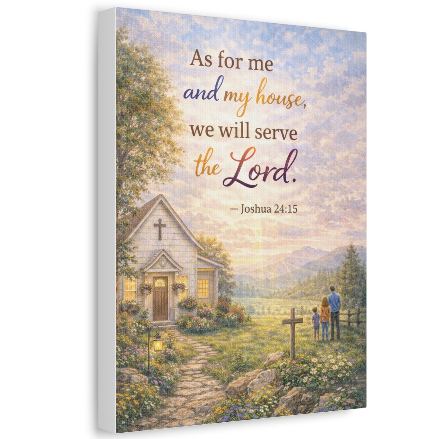Canvas Wall Art - "As for me and my house we will serve the Lord" (Joshua 24:15) Inspirational Christian Home Decor