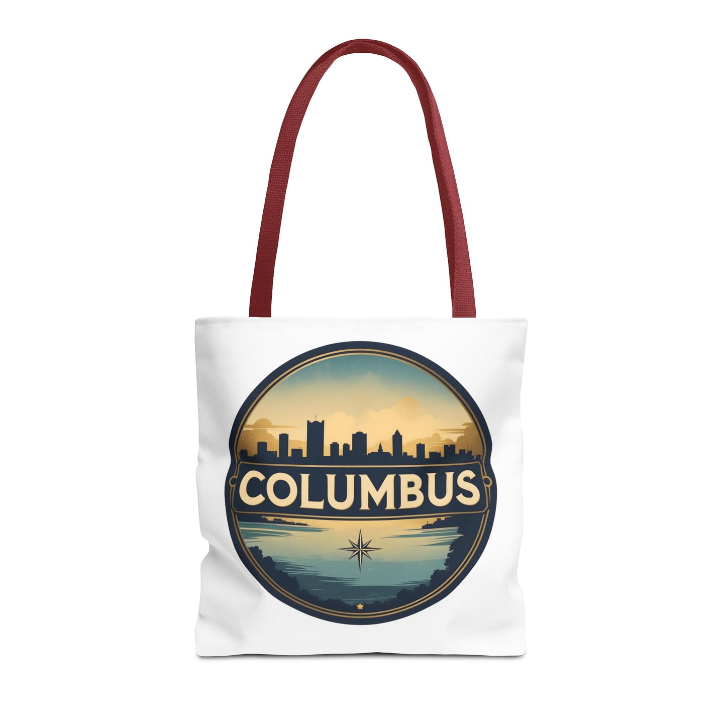 Columbus Skyline Tote Bag — Retro Cityscape Canvas Tote