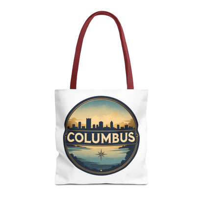 Columbus Skyline Tote Bag — Retro Cityscape Canvas Tote