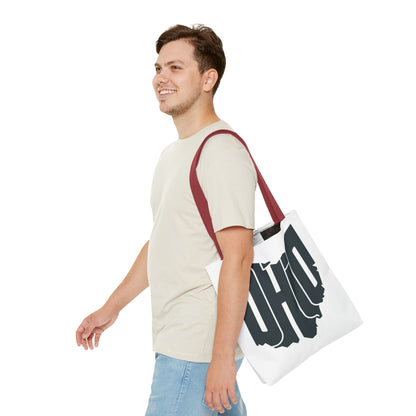 Ohio State Outline Tote Bag — Retro Ohio Text Graphic Tote