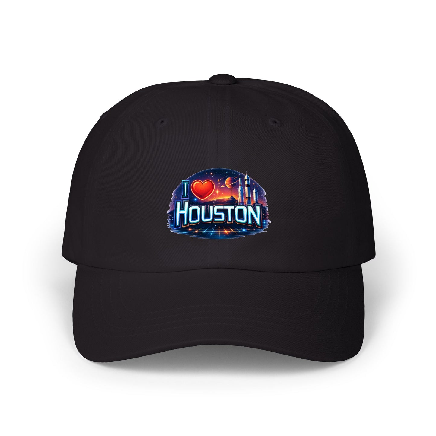 Houston Skyline Dad Cap — I  Houston Embroidered Baseball Hat