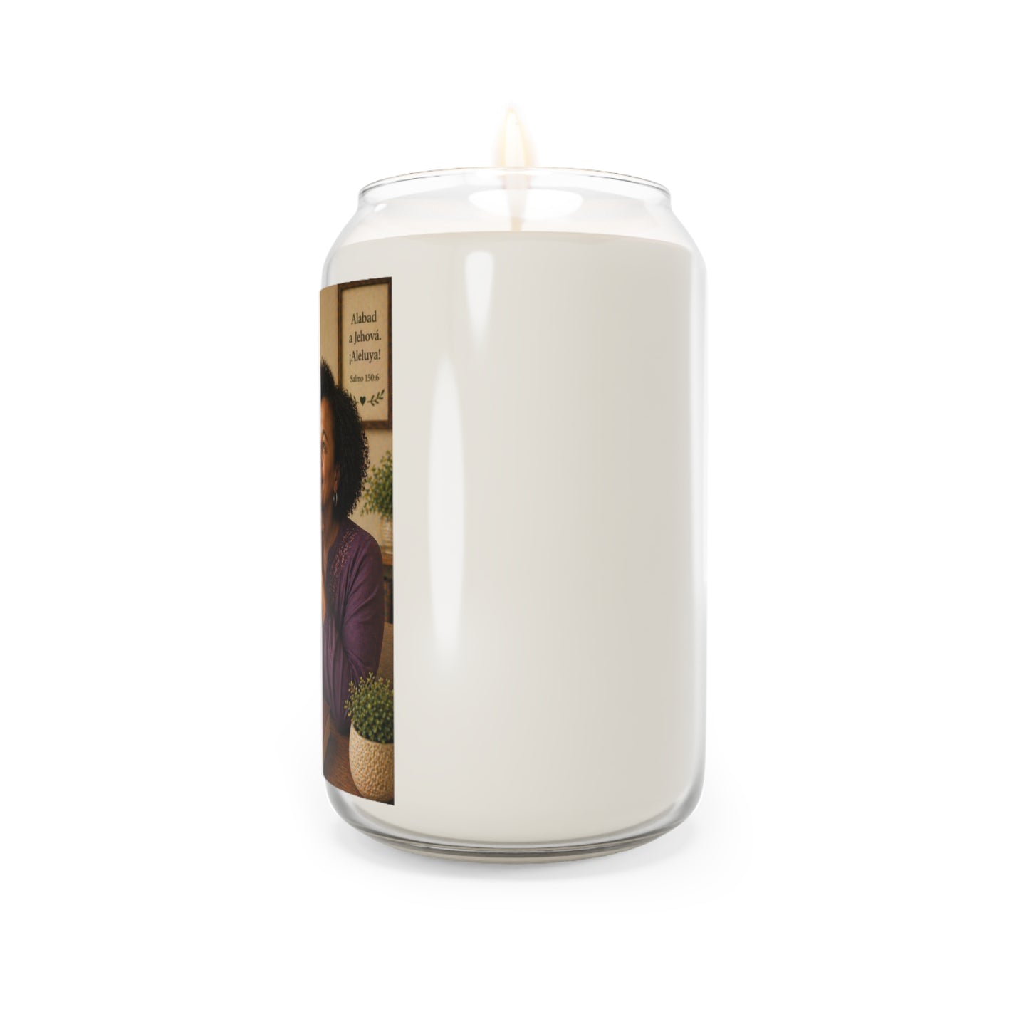 Scented Soy Candle — “Let Everything That Has Breath Praise the Lord” Inspirational Jar (13.75 oz)