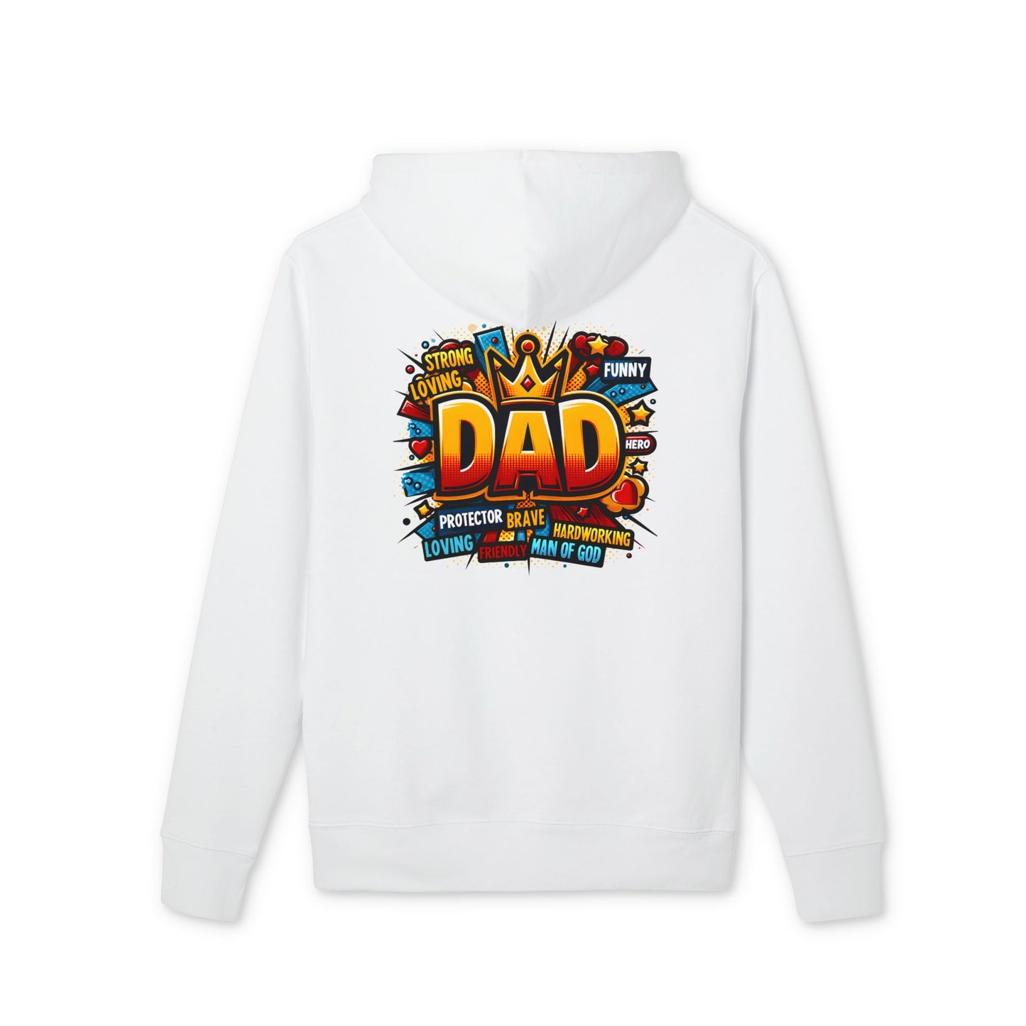 Dad Graphic Hoodie – Colorful ‘DAD’ Crown Design, Funny Loving Protector Gift for Father’s Day